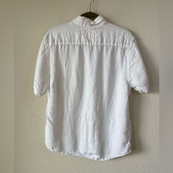 Porter & Ash 100% Linen White Short Sleeve Shirt Men’s  XL Preppy Beach Coastal - Picture 4 of 6